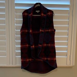 Orvis size M merino wool vest southwestern look tunic length